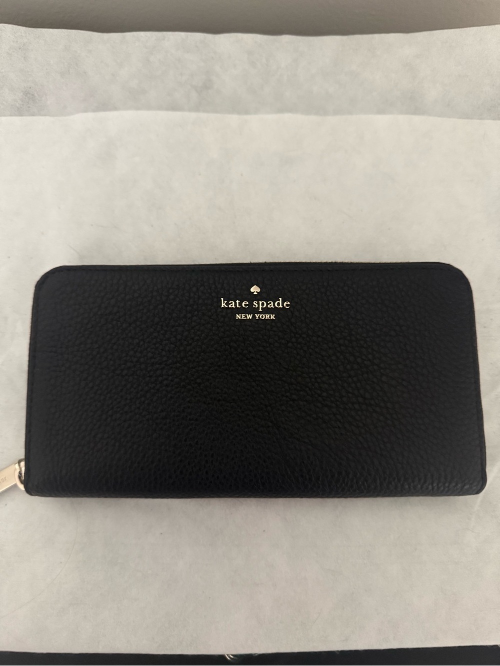 NEW kate spade Black Leather Zip-Around Wallet